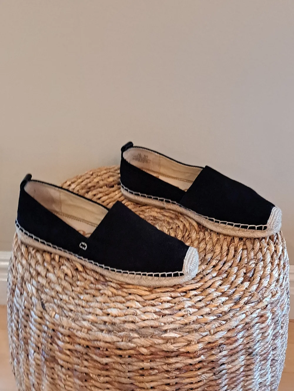 Sam Edelman Womens Khloe Black Suede Preppy/Vacation Espadrille Loafers 7.5